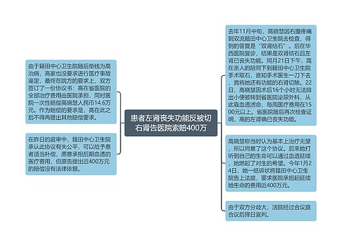 患者左肾丧失功能反被切右肾告医院索赔400万