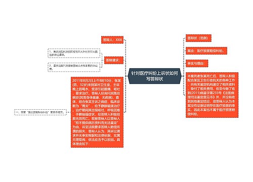 针对医疗纠纷上诉状如何写答辩状