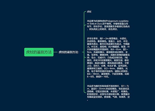 虎杖的鉴别方法思维导图