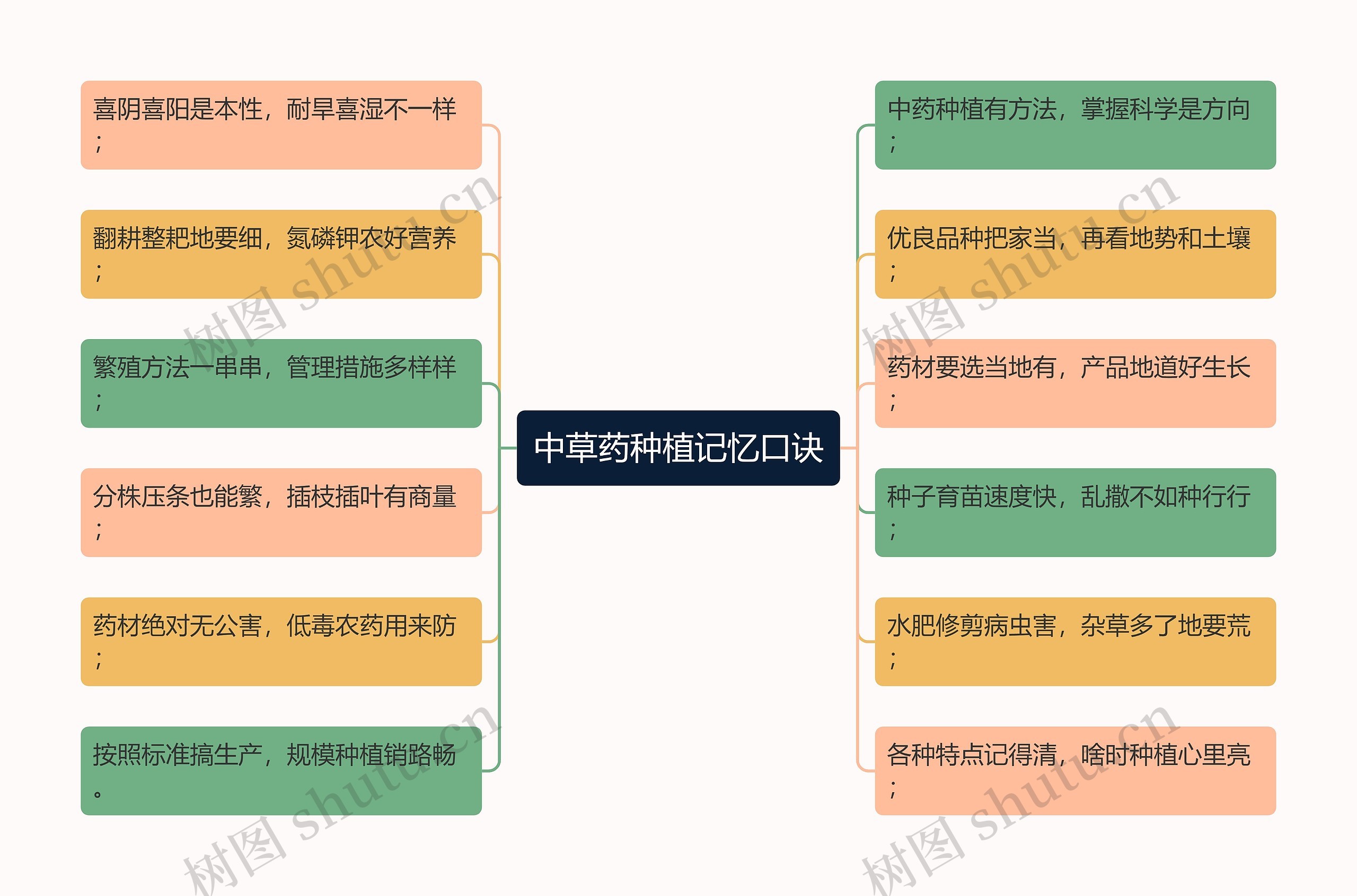 中草药种植记忆口诀思维导图