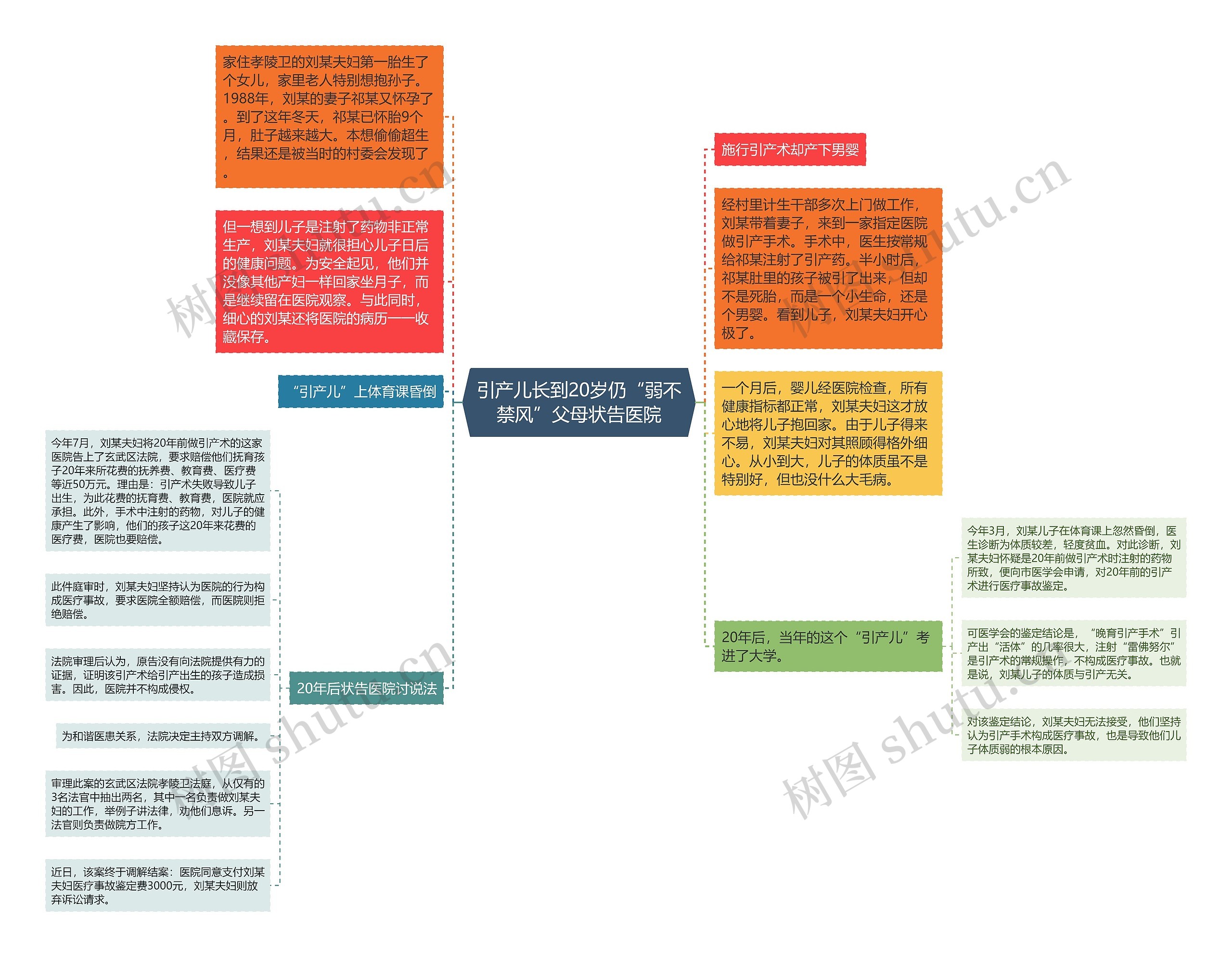 引产儿长到20岁仍“弱不禁风”父母状告医院思维导图