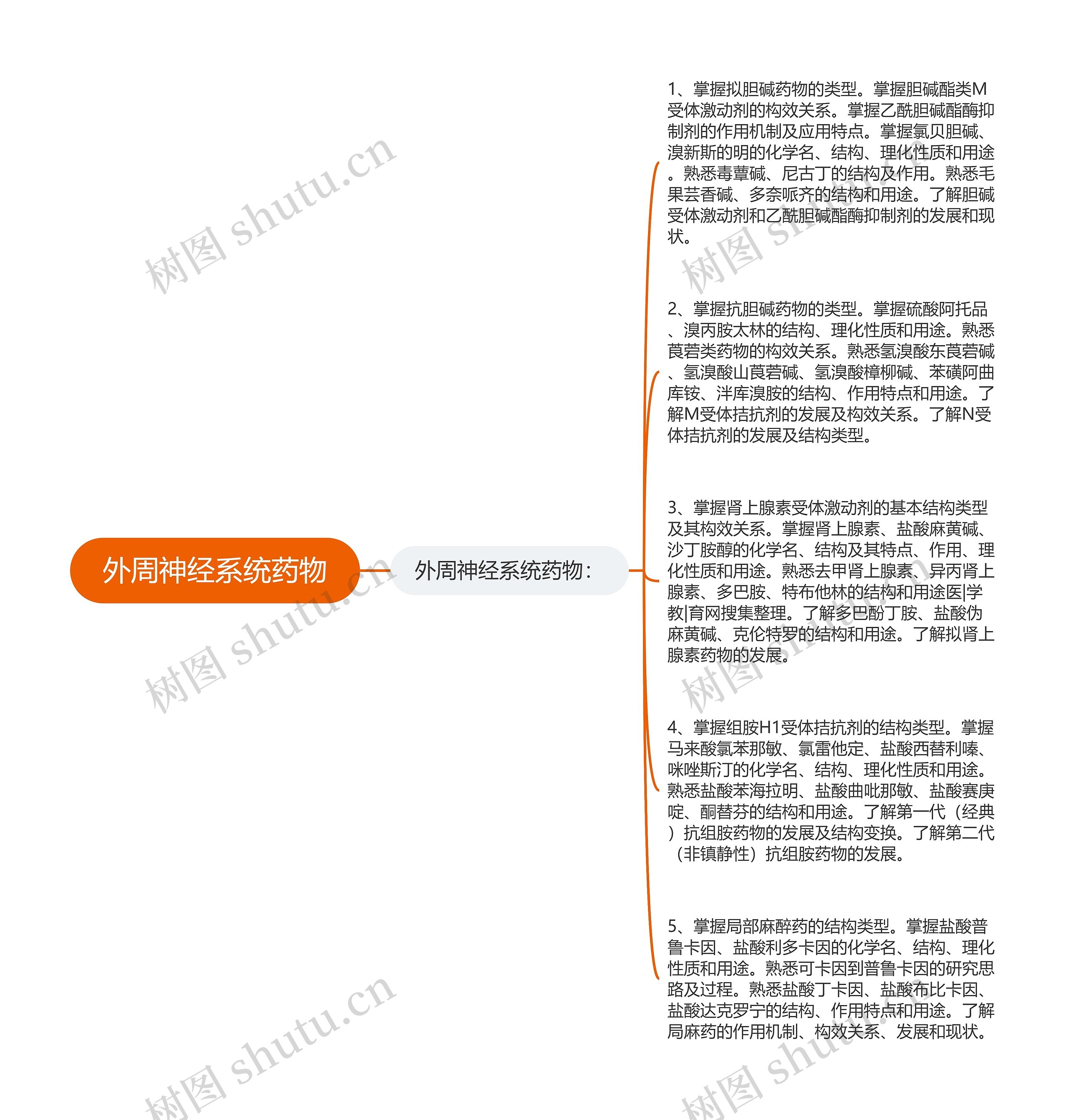 外周神经系统药物思维导图