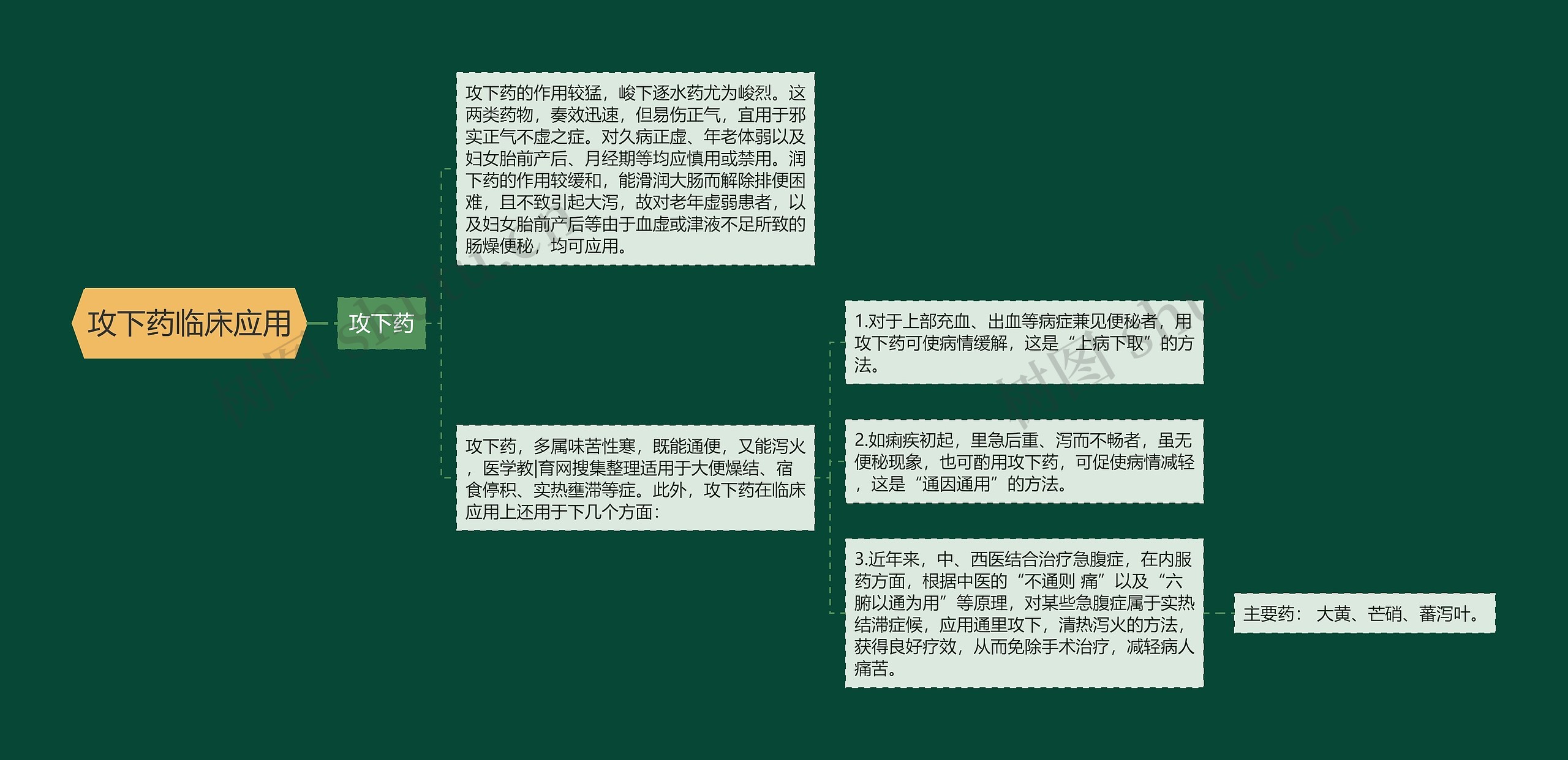 攻下药临床应用思维导图