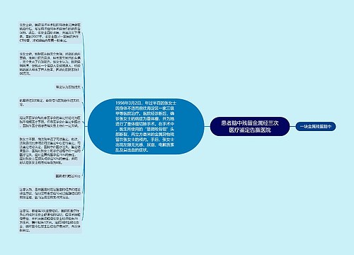 患者脑中残留金属经三次医疗鉴定告赢医院