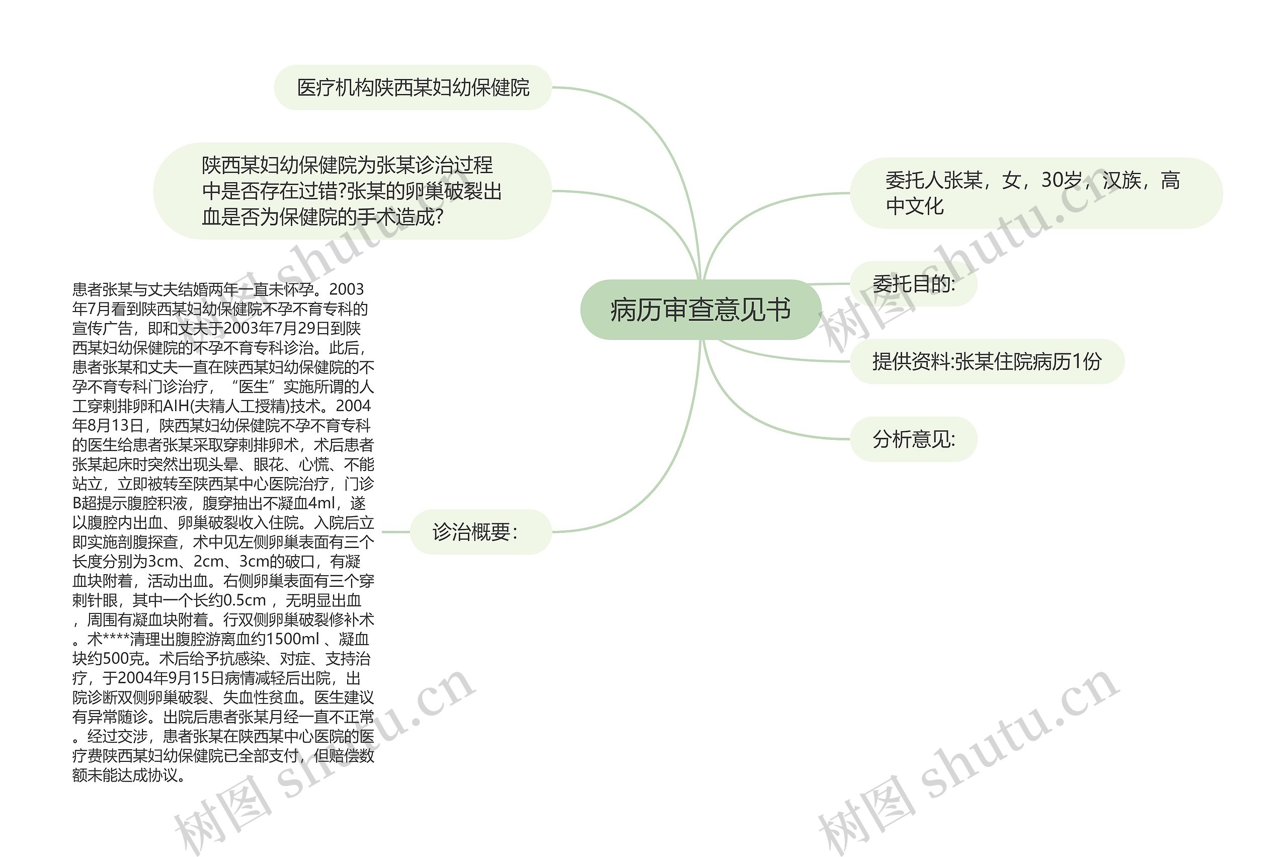 病历审查意见书思维导图