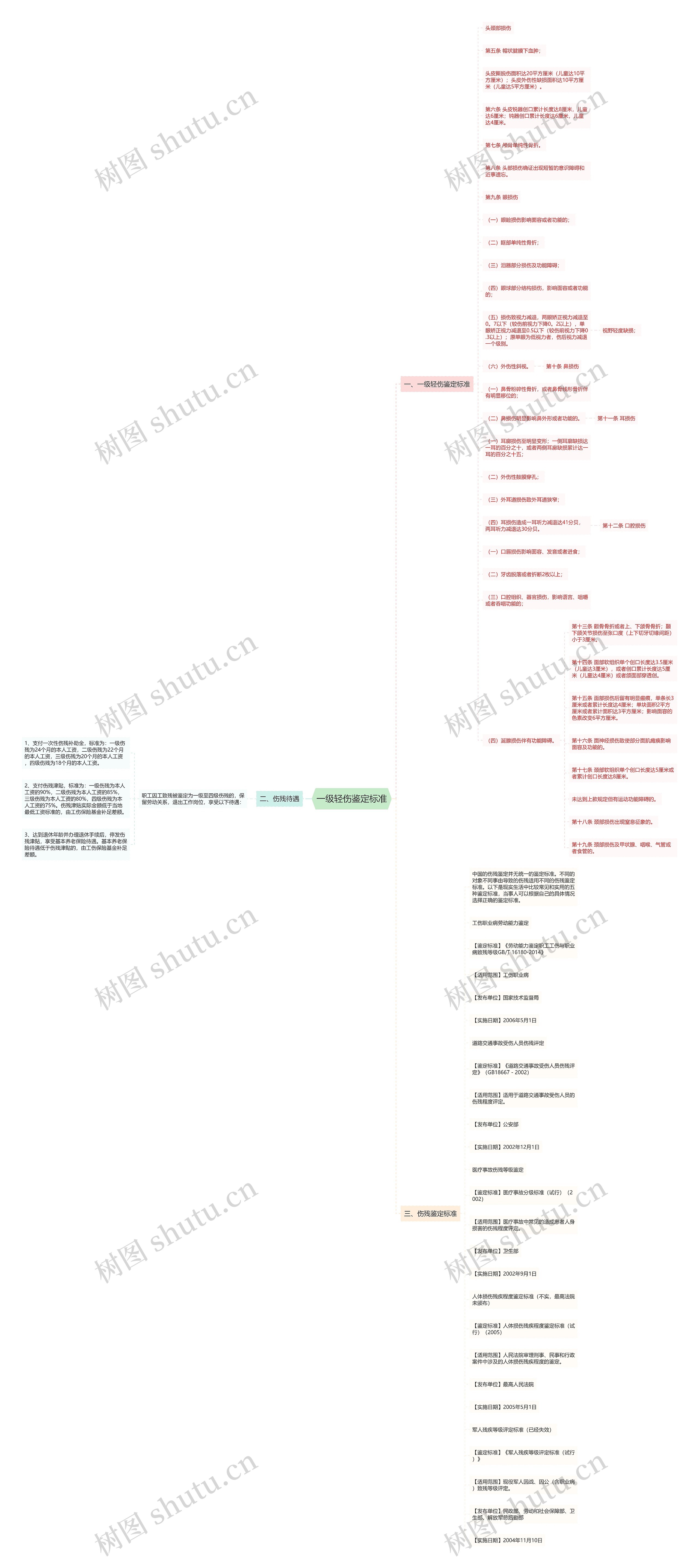 一级轻伤鉴定标准思维导图