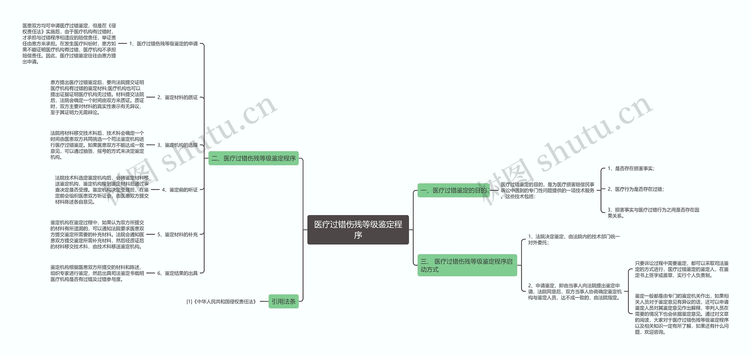 医疗过错伤残等级鉴定程序思维导图