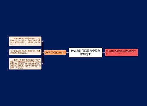 什么条件可以报考中级药物制剂工