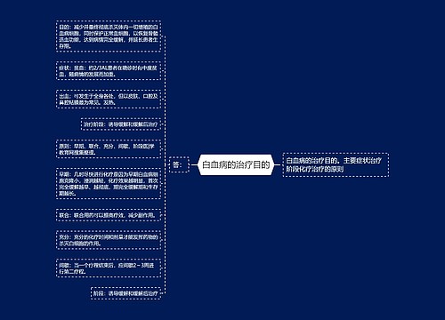 白血病的治疗目的