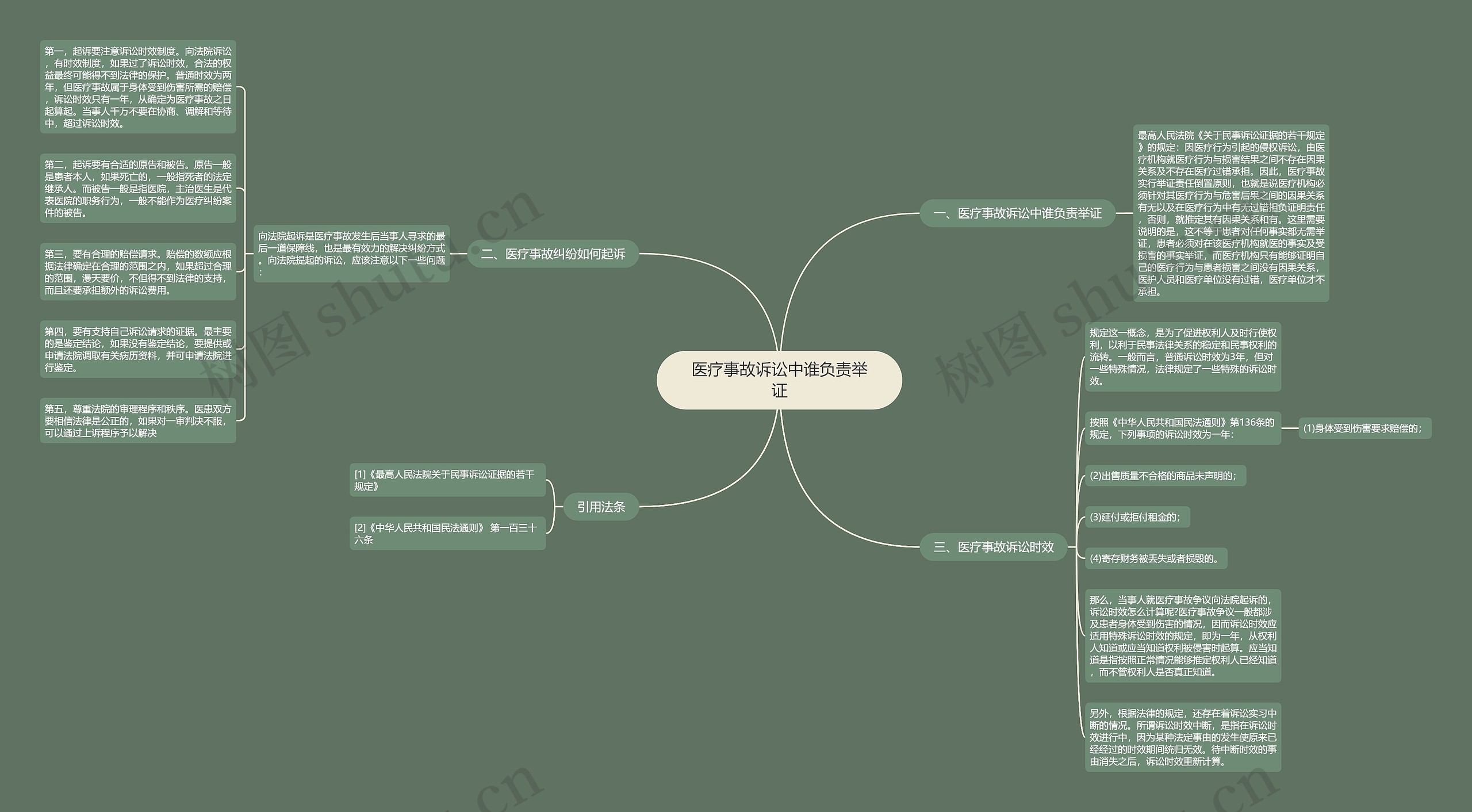 医疗事故诉讼中谁负责举证思维导图