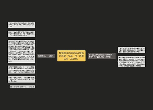 侵权责任法规定的过错仍然需要“专家”用“因果关系”来牵制？