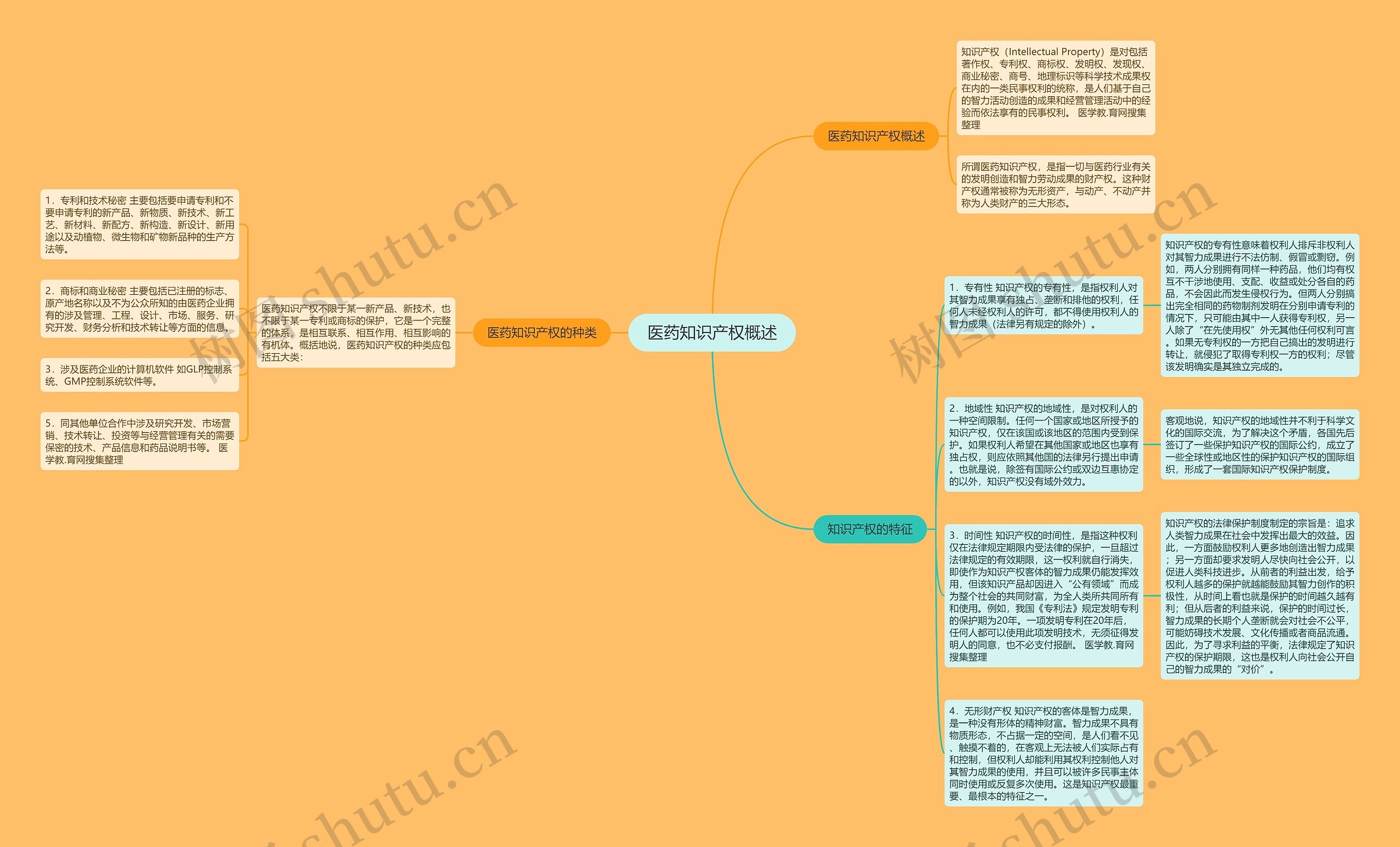 医药知识产权概述思维导图