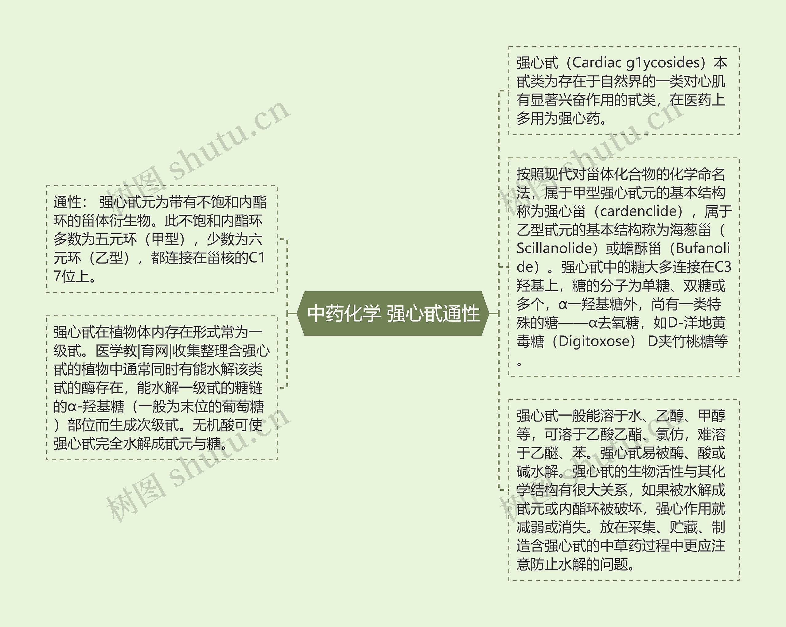 中药化学 强心甙通性思维导图