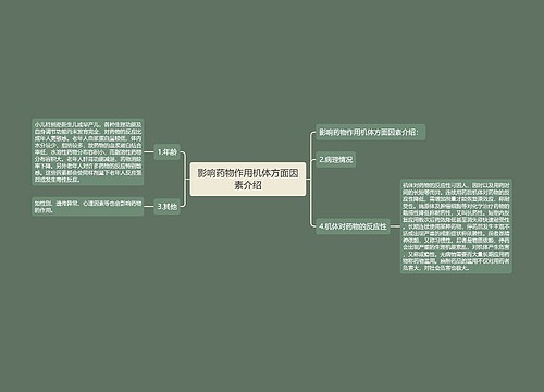 影响药物作用机体方面因素介绍