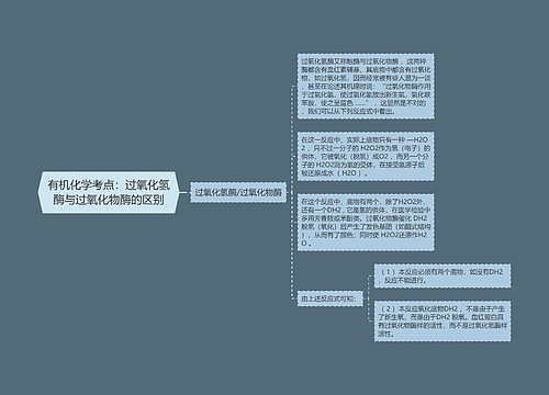 有机化学考点：过氧化氢酶与过氧化物酶的区别