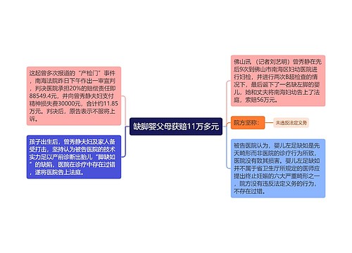 缺脚婴父母获赔11万多元