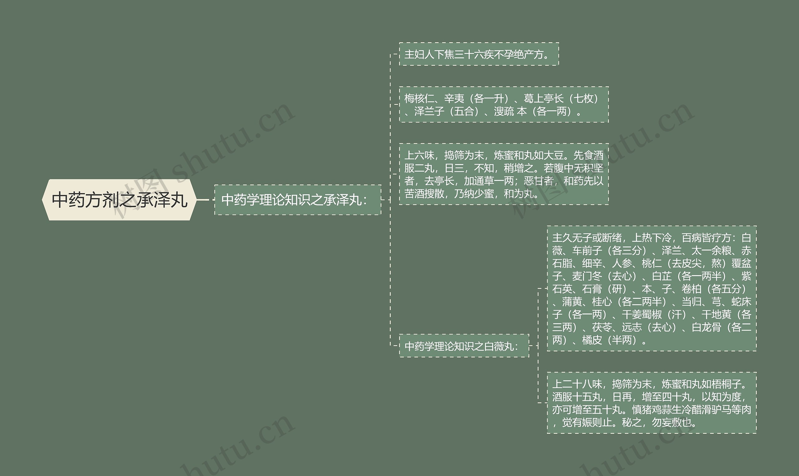 中药方剂之承泽丸思维导图