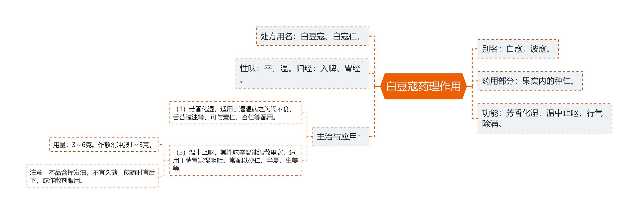 白豆寇药理作用思维导图