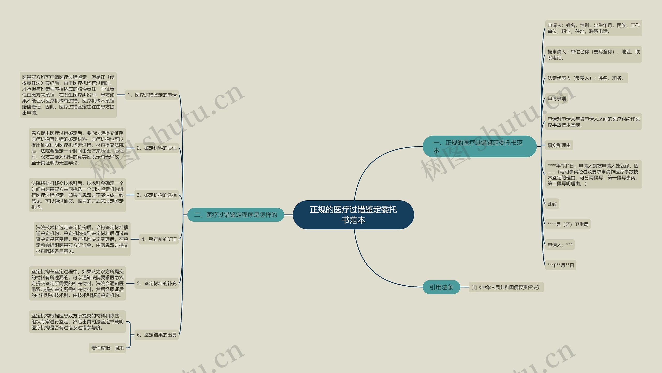 正规的医疗过错鉴定委托书范本思维导图
