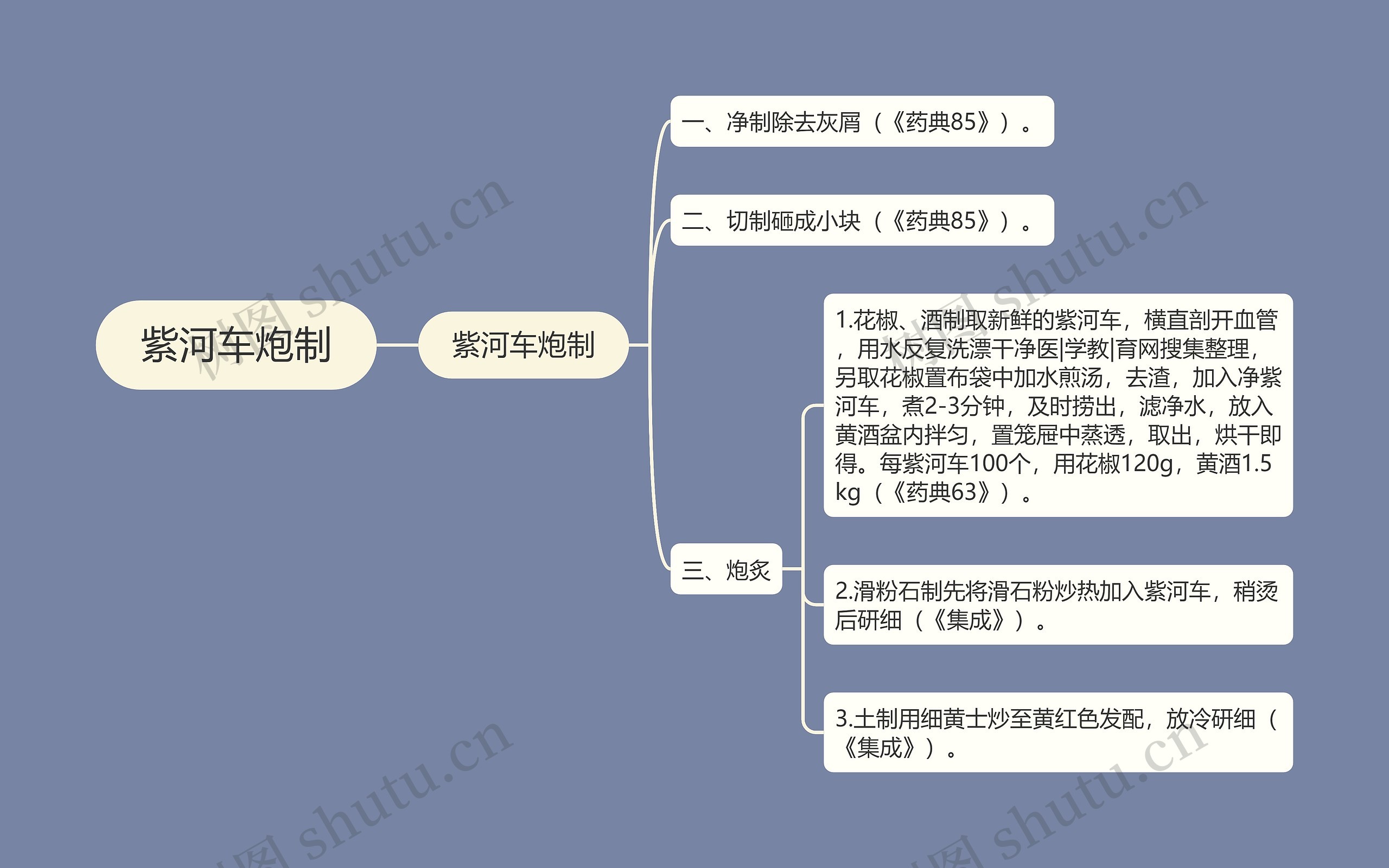 紫河车炮制思维导图