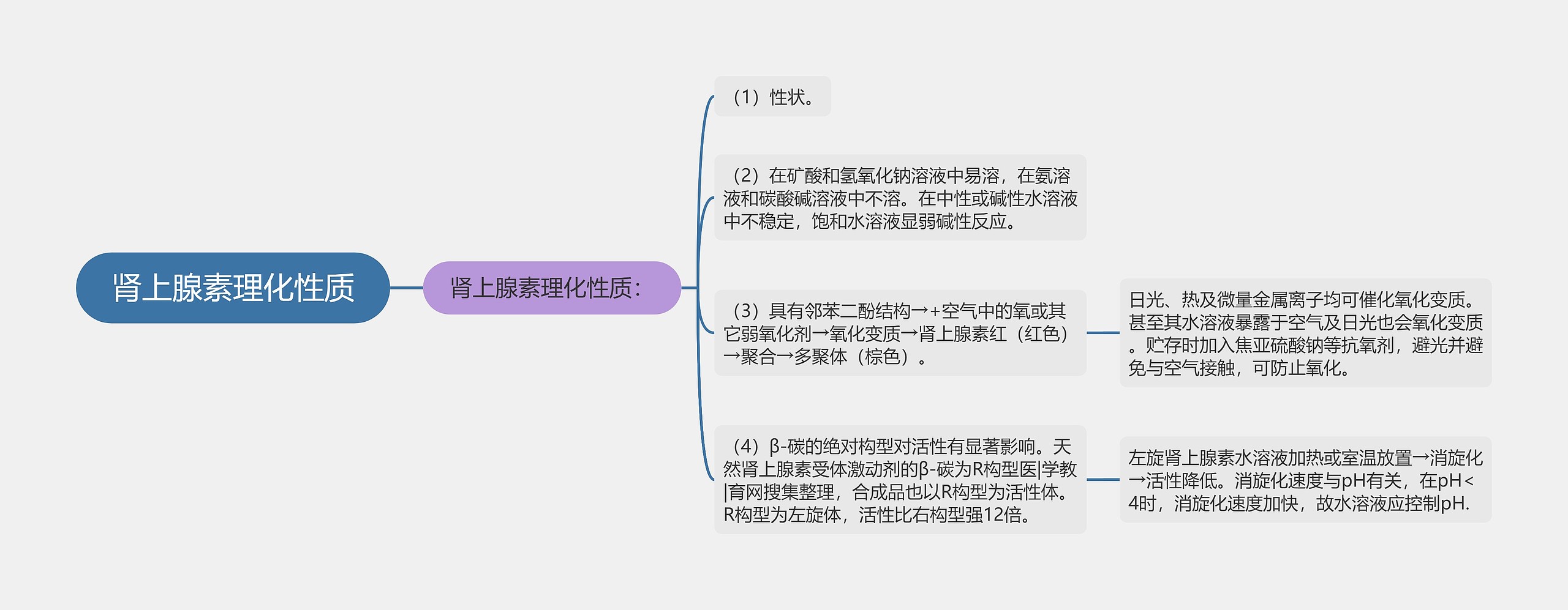 肾上腺素理化性质思维导图