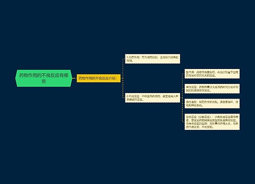 药物作用的不良反应有哪些