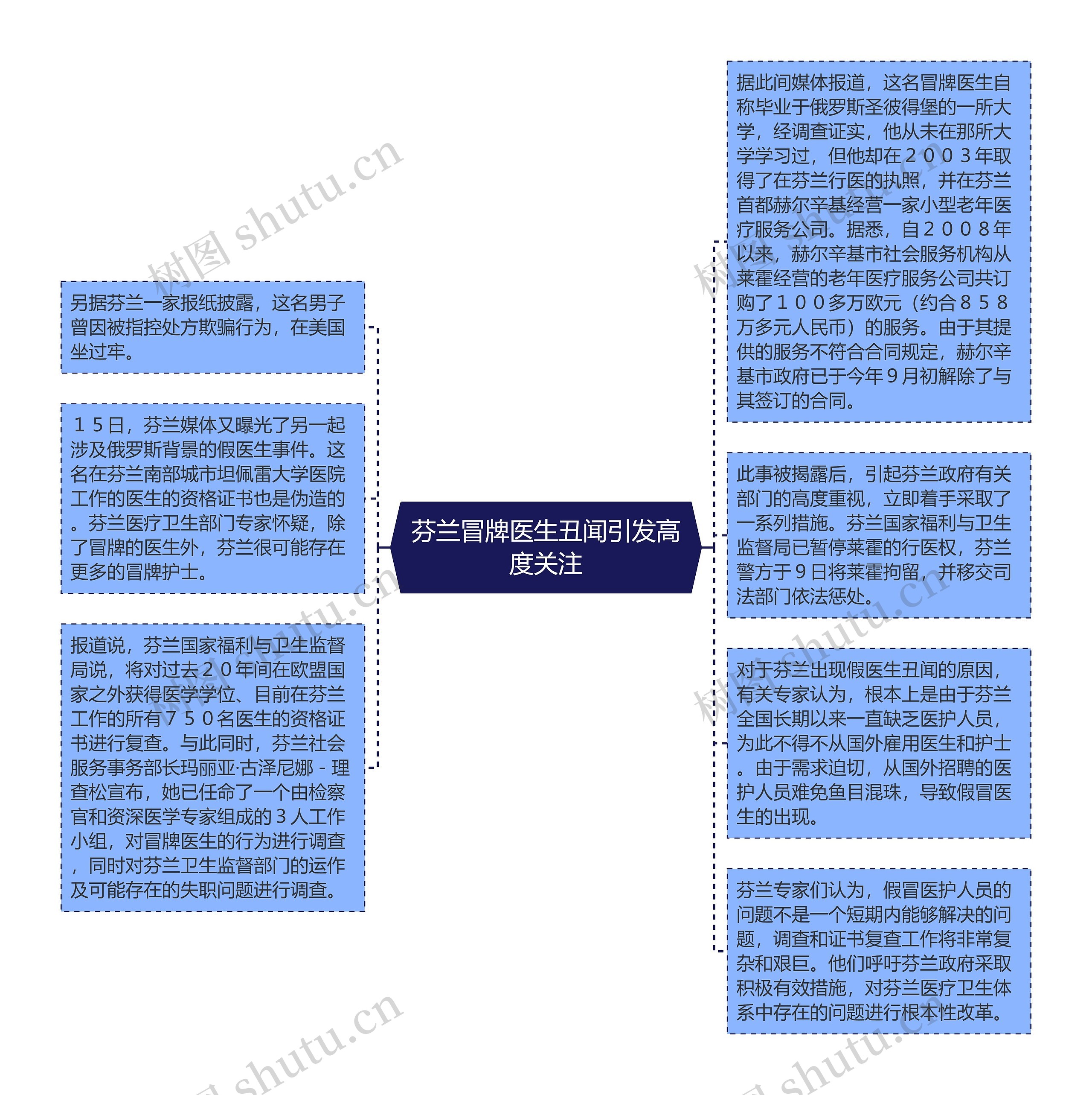 芬兰冒牌医生丑闻引发高度关注思维导图