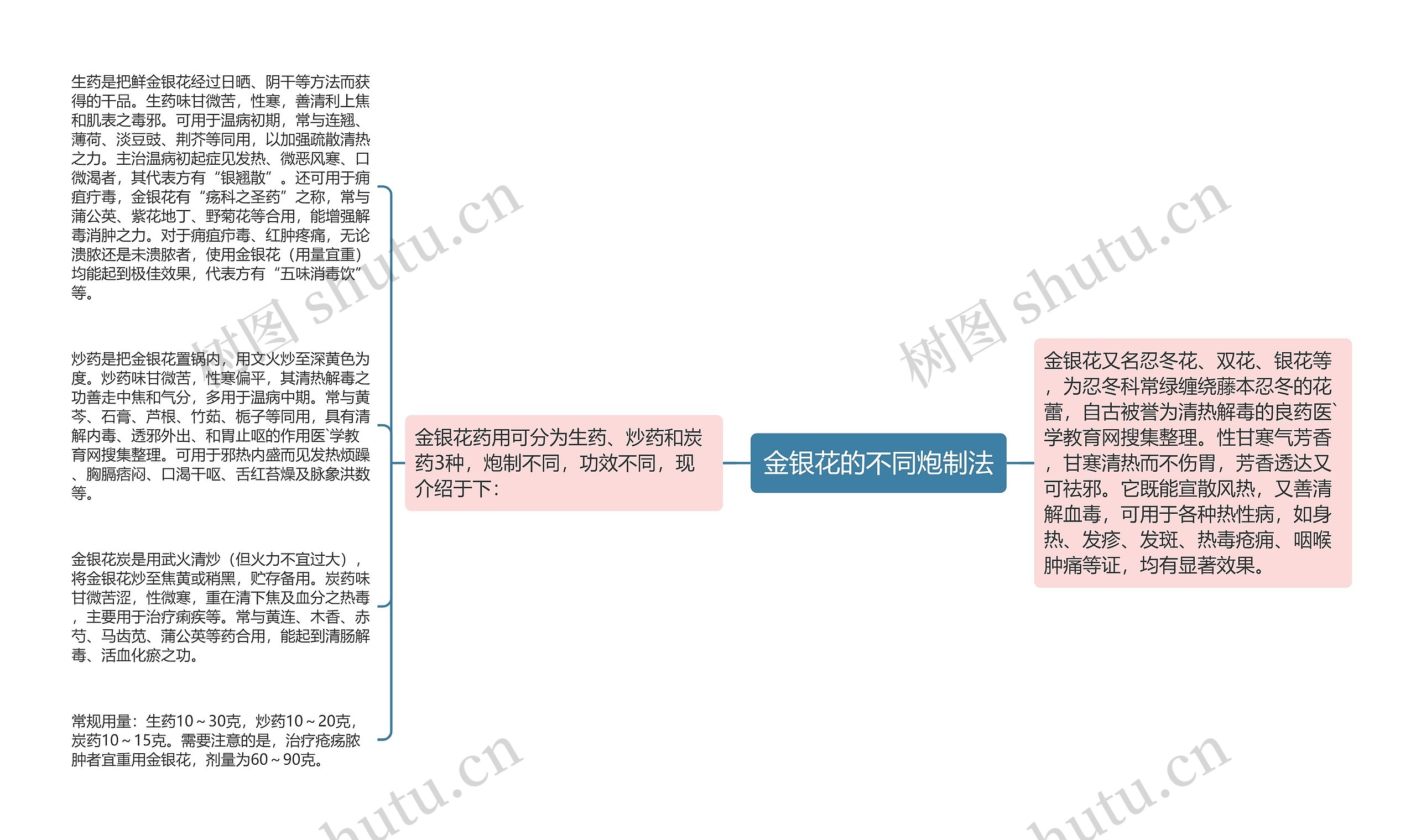 金银花的不同炮制法