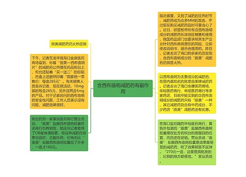 含西布曲明减肥药有副作用