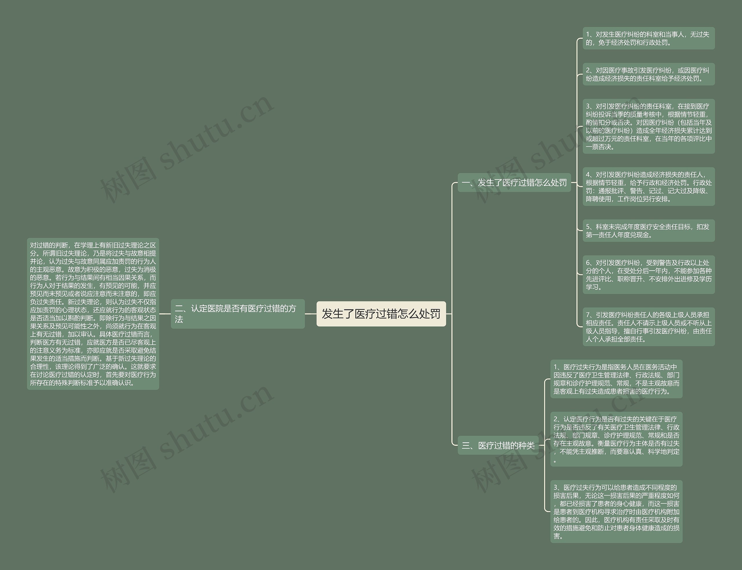 发生了医疗过错怎么处罚思维导图
