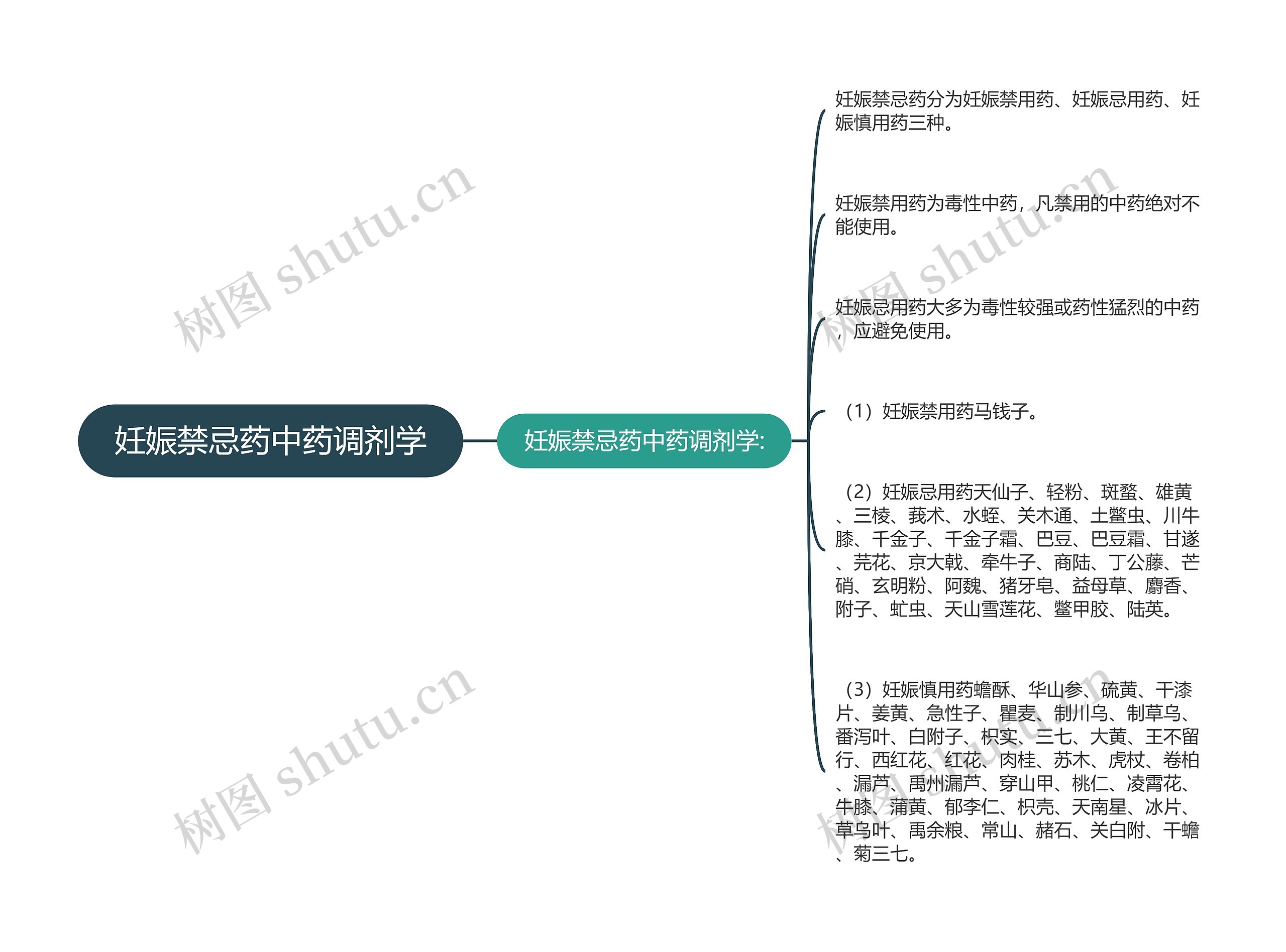 妊娠禁忌药中药调剂学思维导图