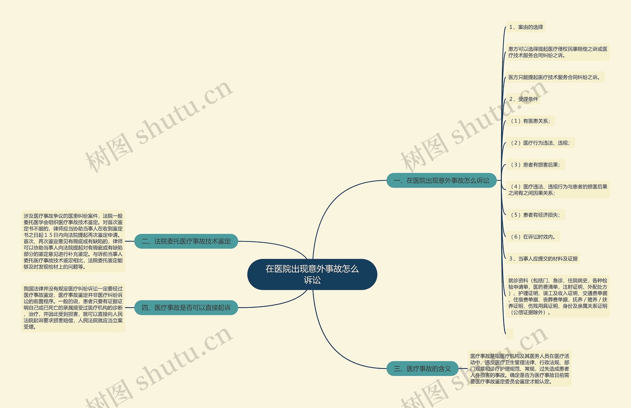 在医院出现意外事故怎么诉讼思维导图