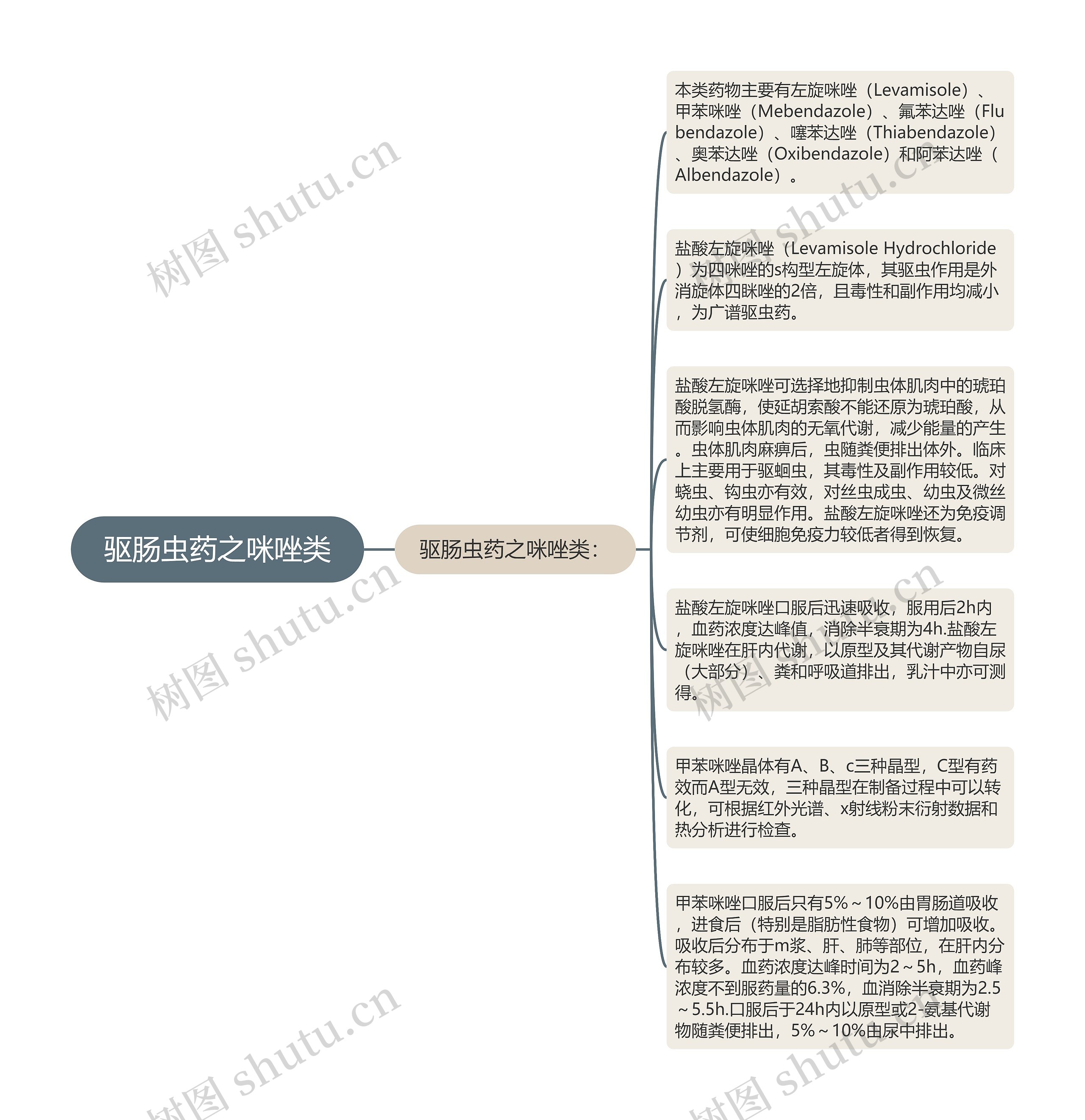 驱肠虫药之咪唑类思维导图