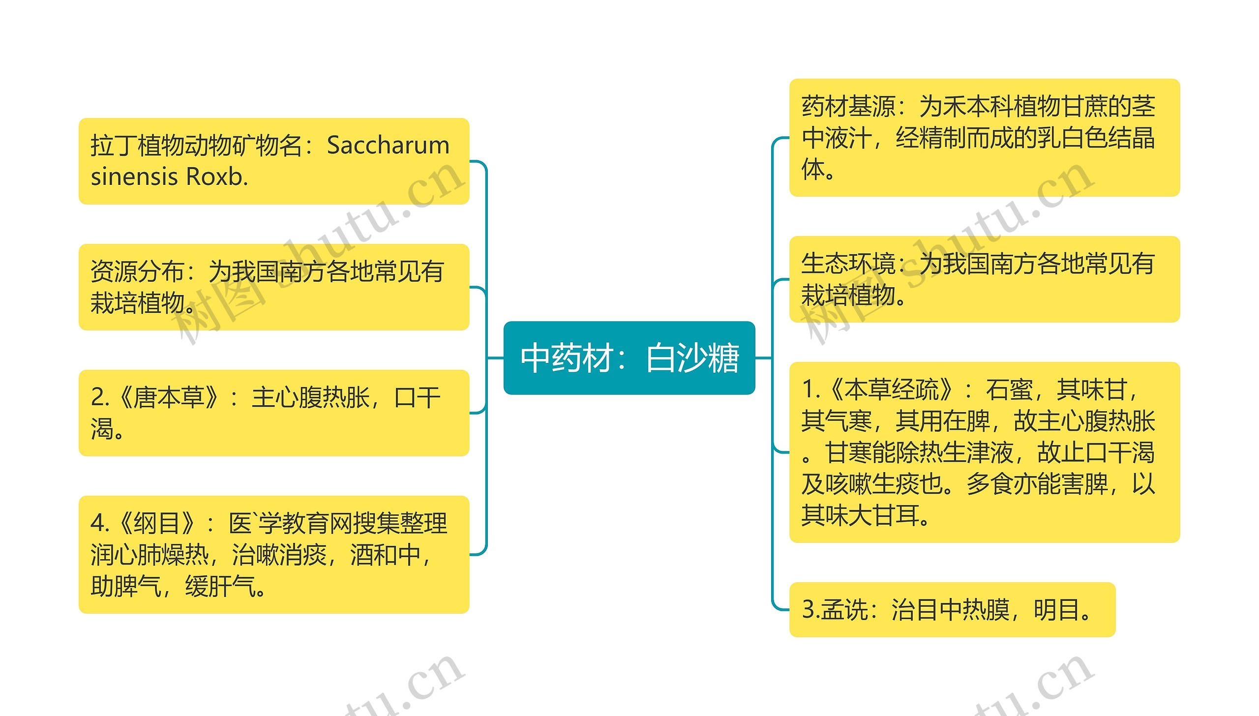 中药材：白沙糖思维导图