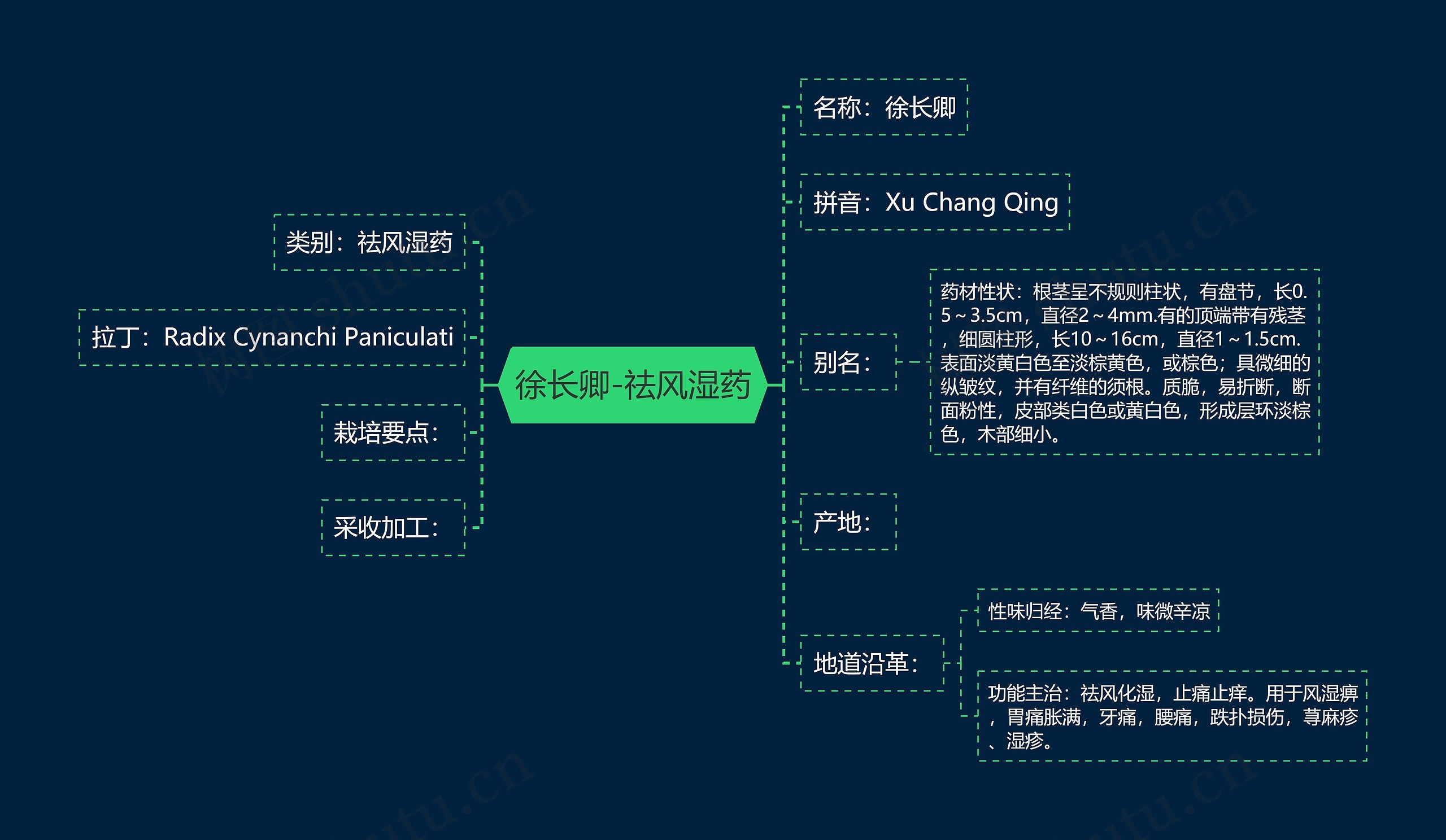 徐长卿-祛风湿药思维导图
