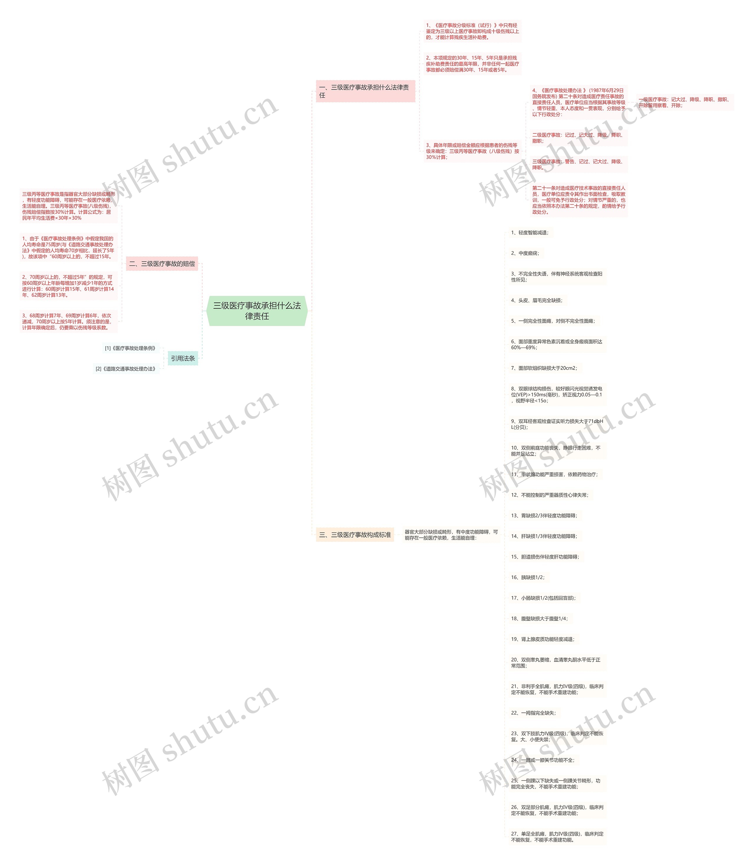三级医疗事故承担什么法律责任思维导图