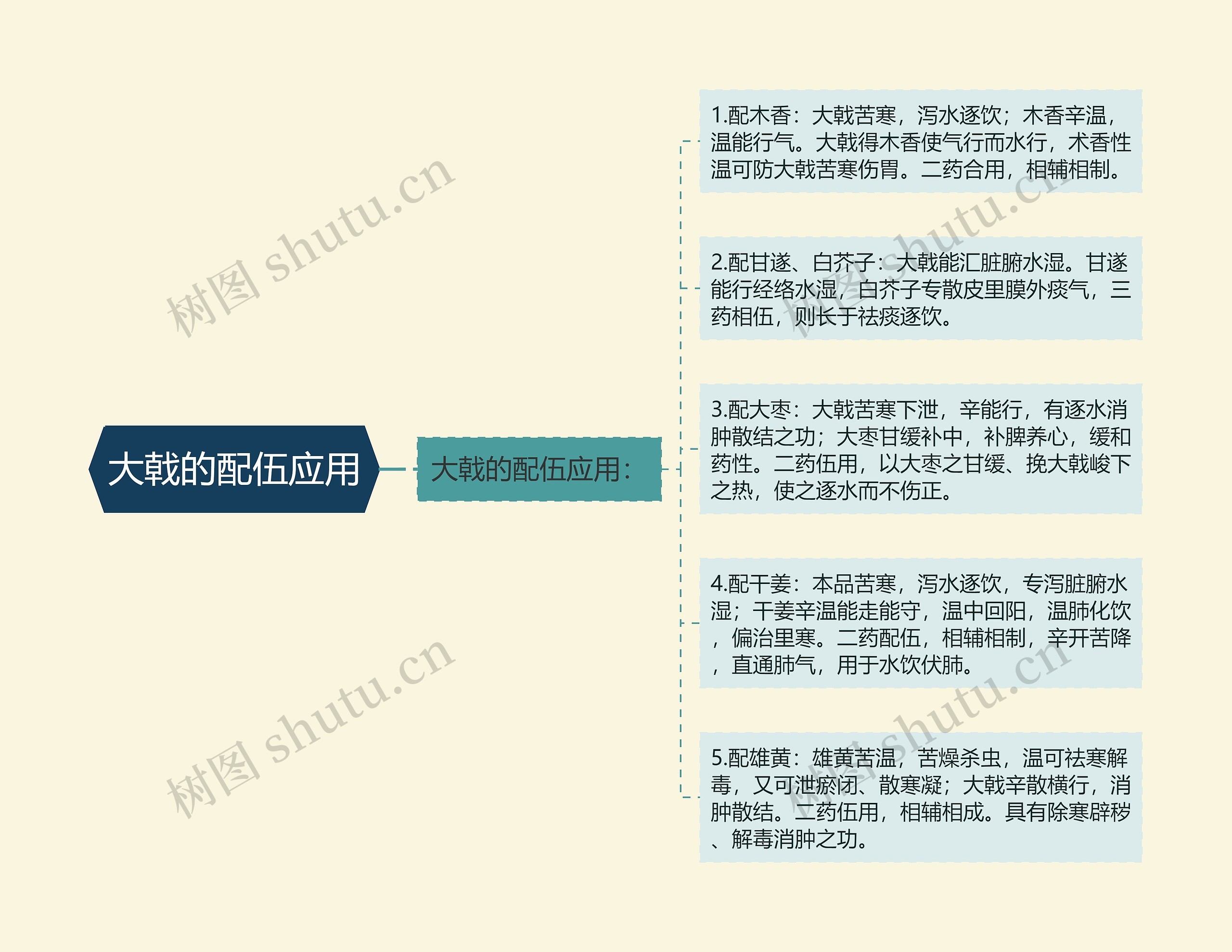 大戟的配伍应用思维导图