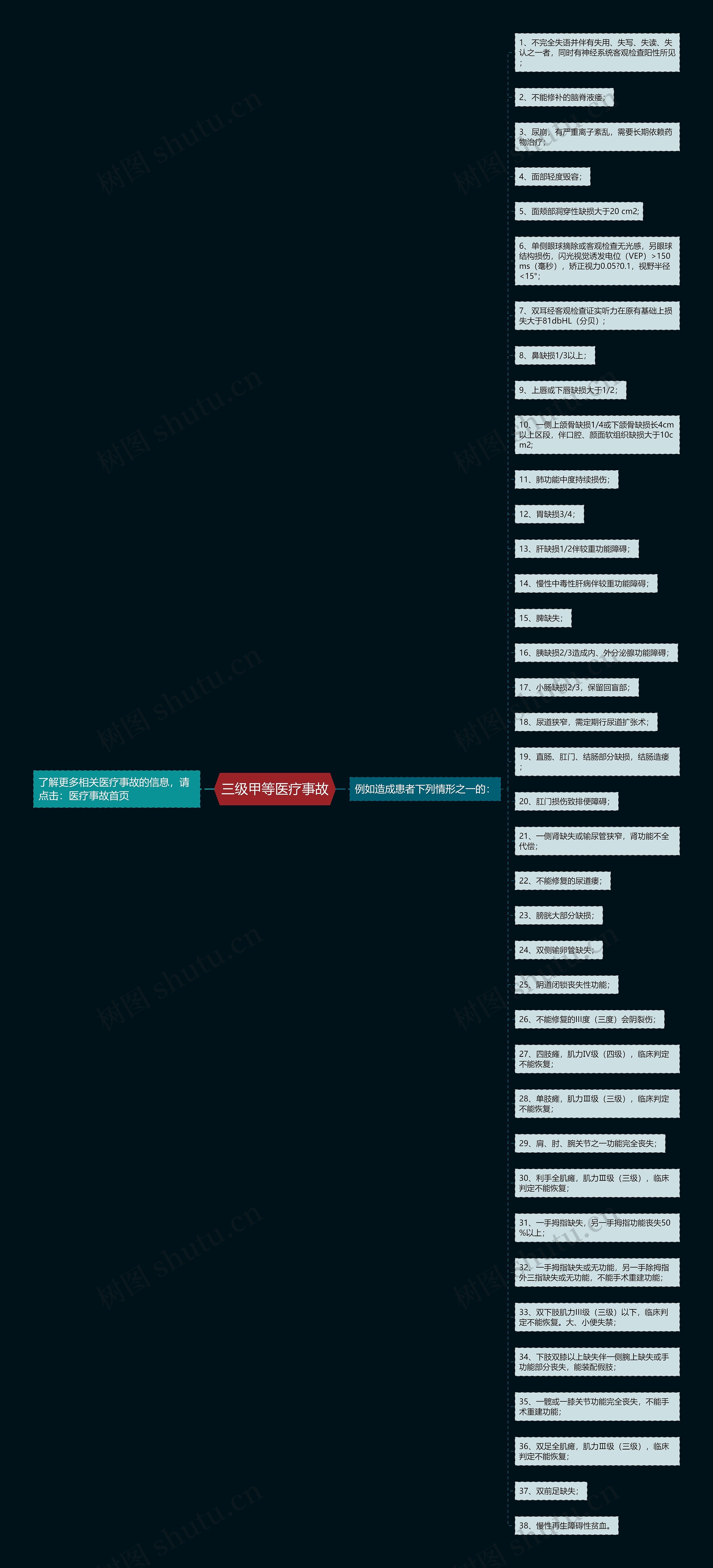 三级甲等医疗事故思维导图