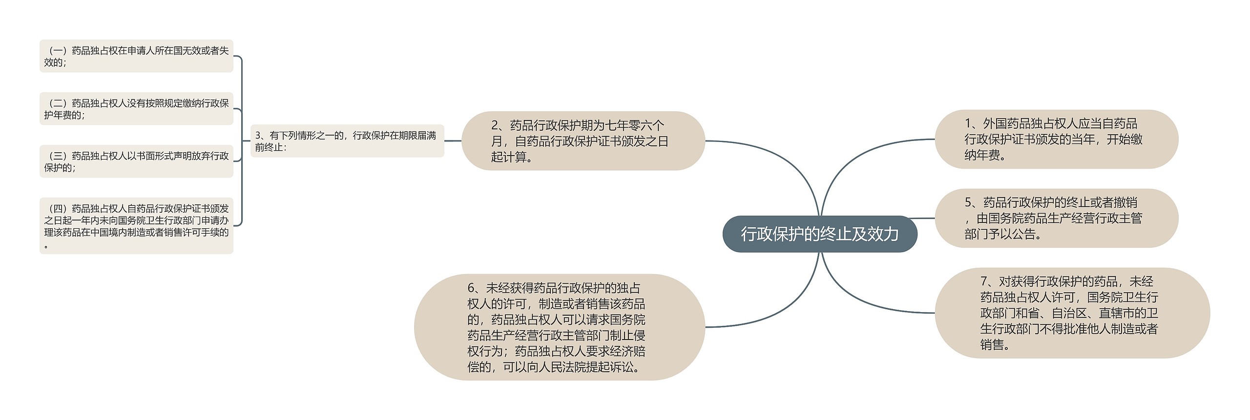 行政保护的终止及效力思维导图