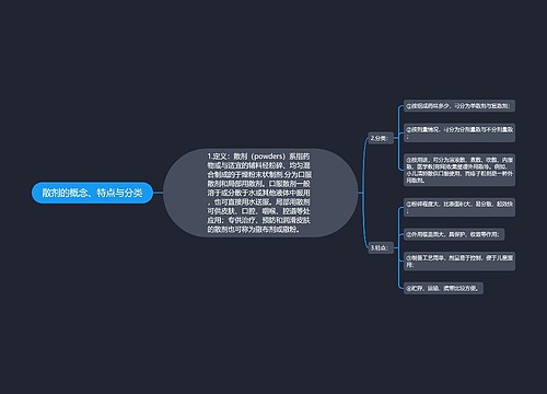 散剂的概念、特点与分类