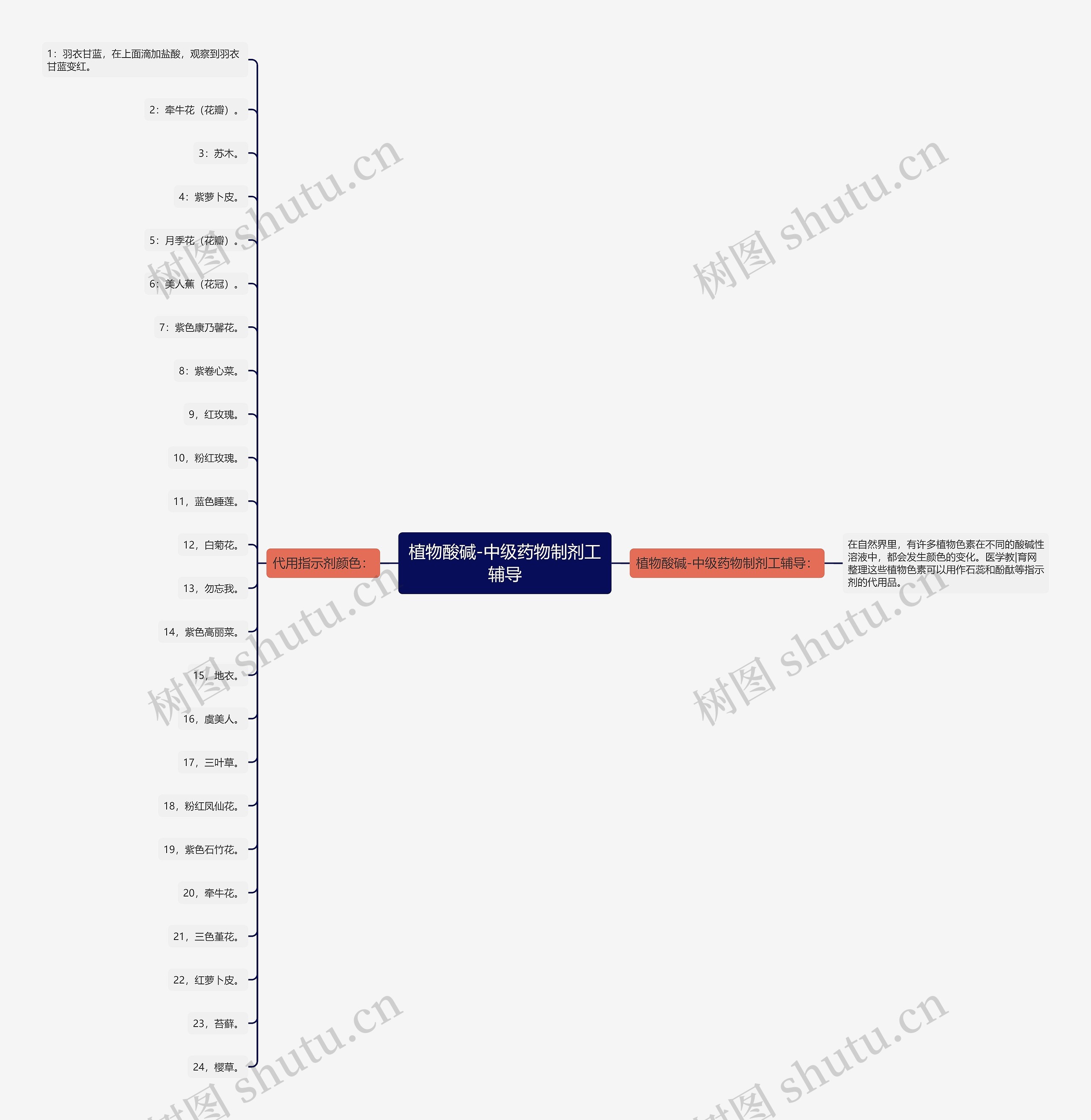 植物酸碱-中级药物制剂工辅导思维导图