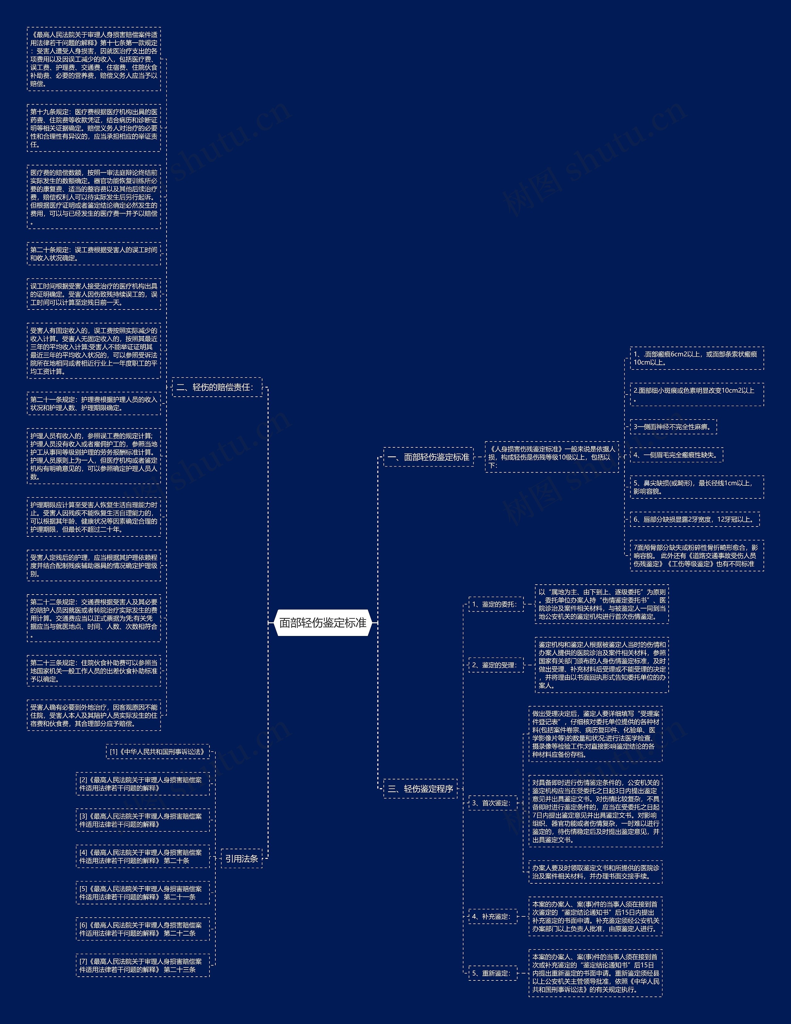 面部轻伤鉴定标准思维导图
