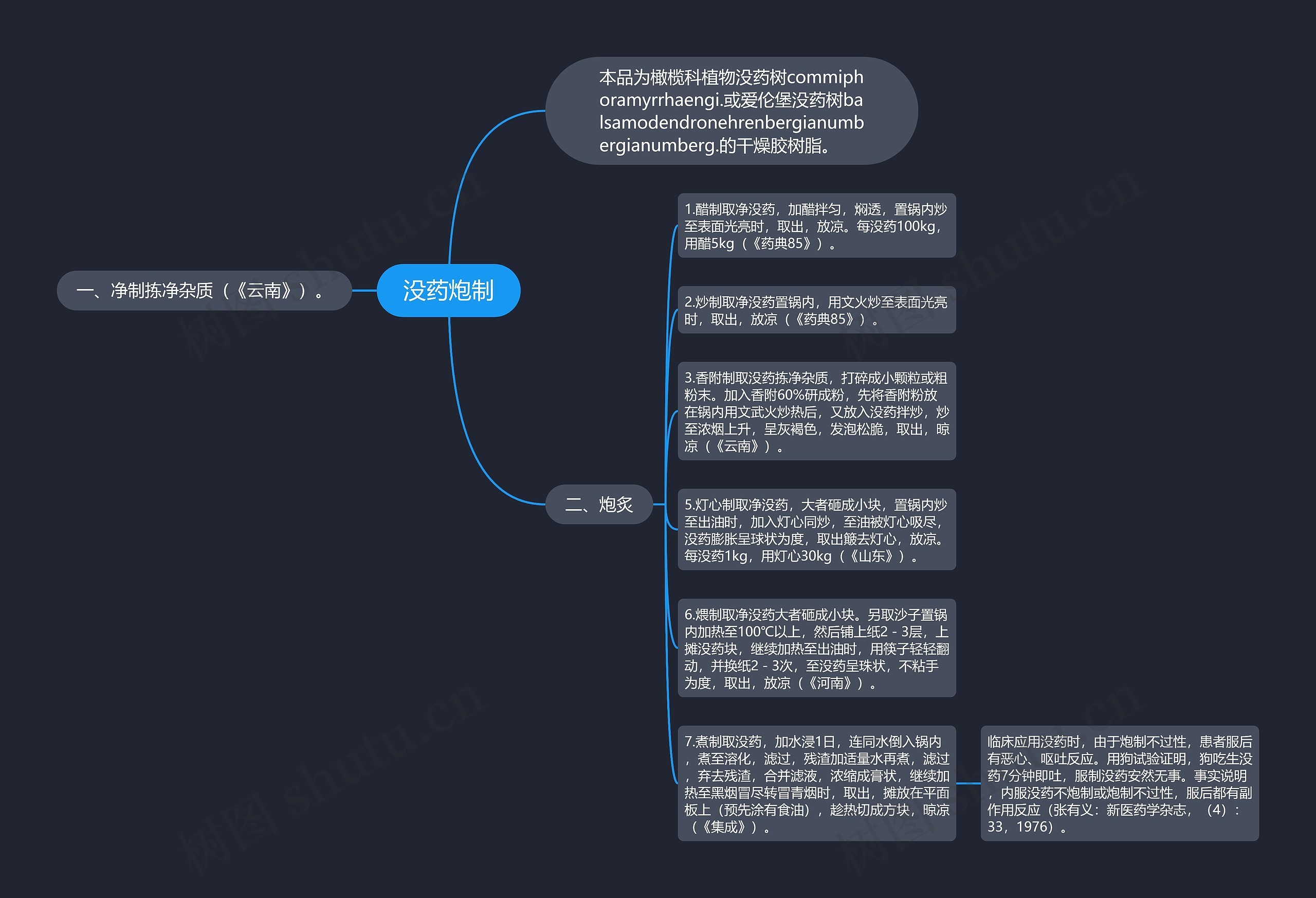 没药炮制思维导图