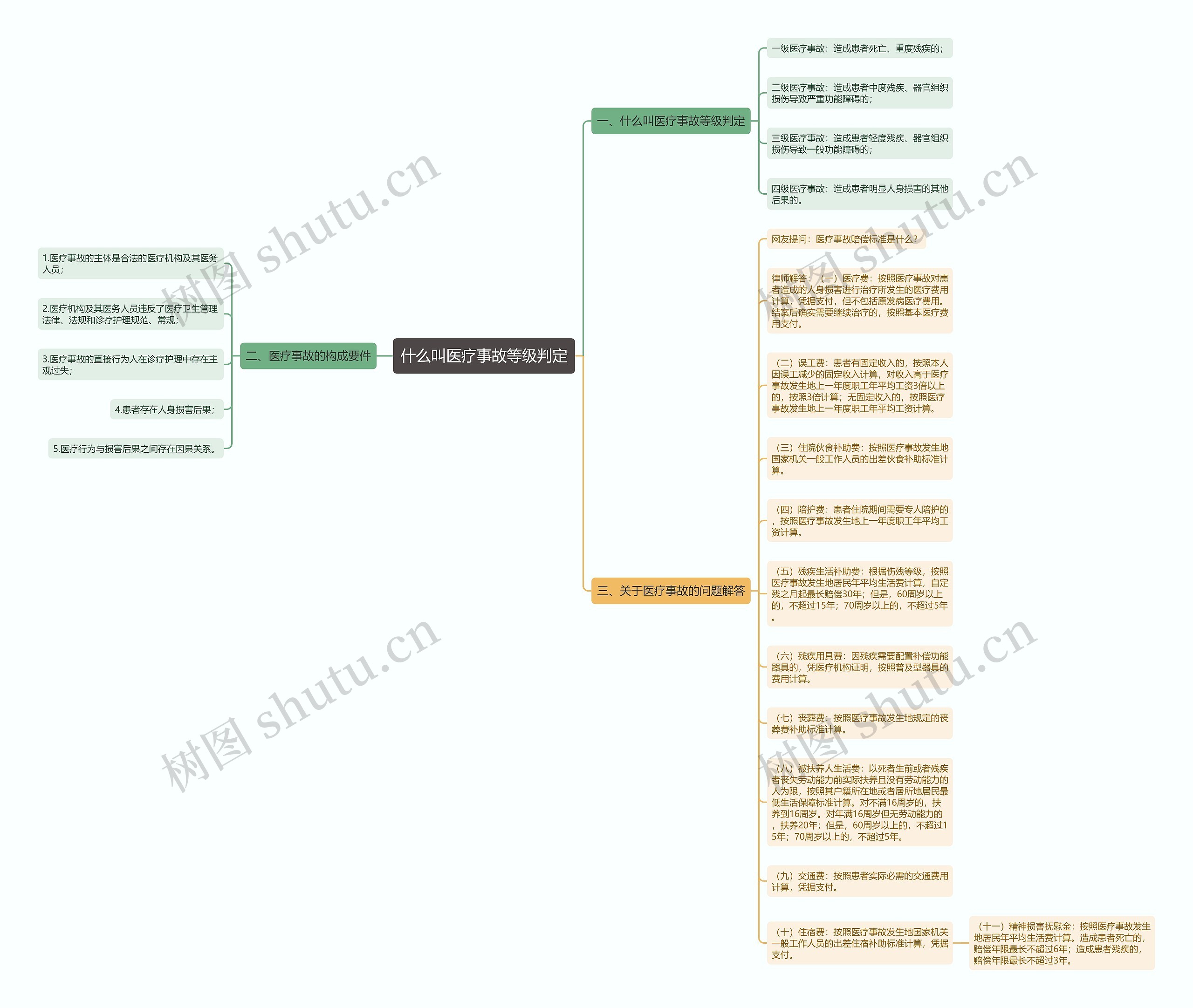 什么叫医疗事故等级判定思维导图