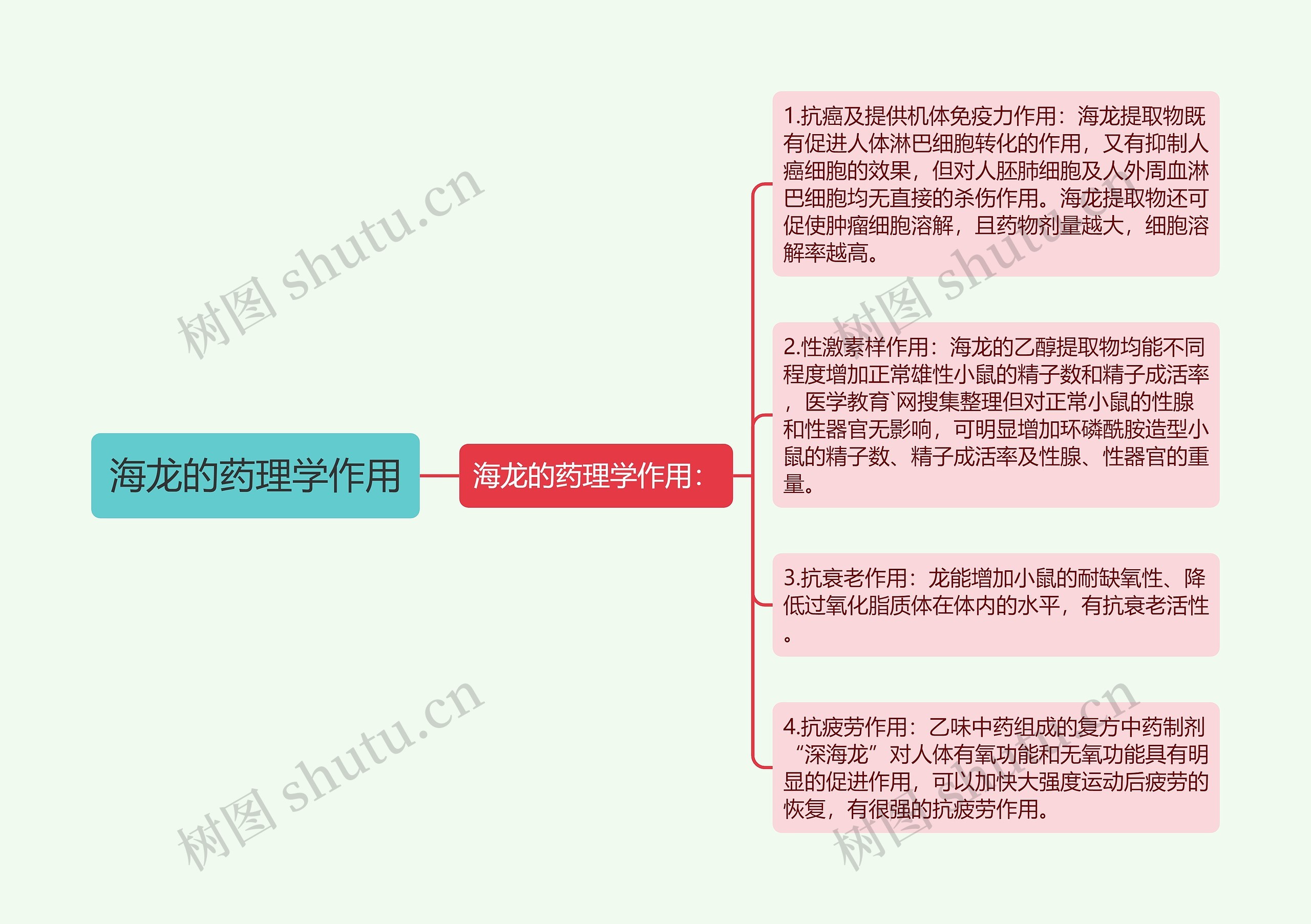 海龙的药理学作用思维导图