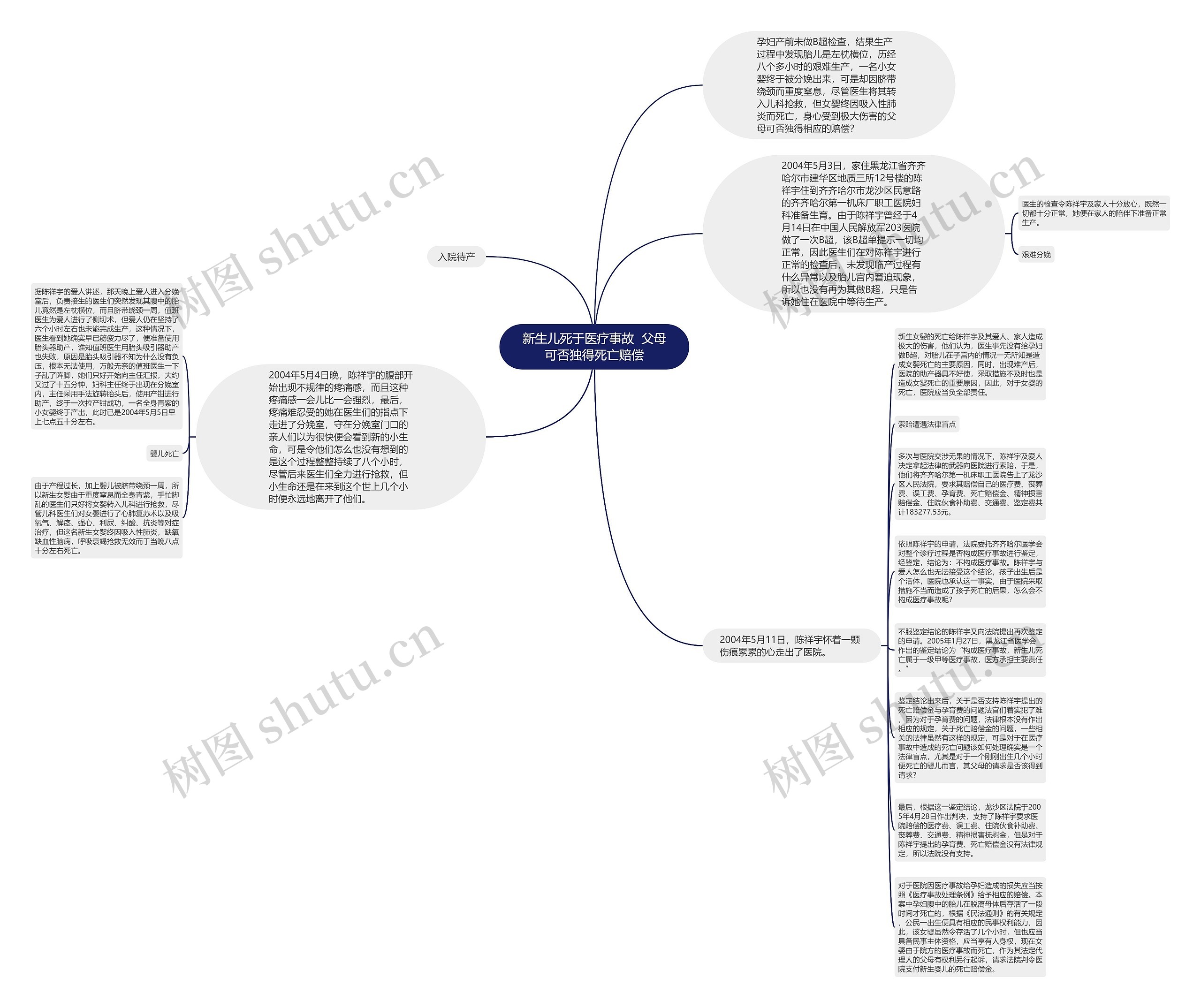 新生儿死于医疗事故  父母可否独得死亡赔偿思维导图
