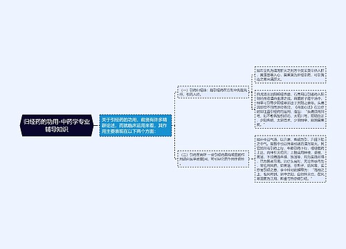 归经药的功用-中药学专业辅导知识