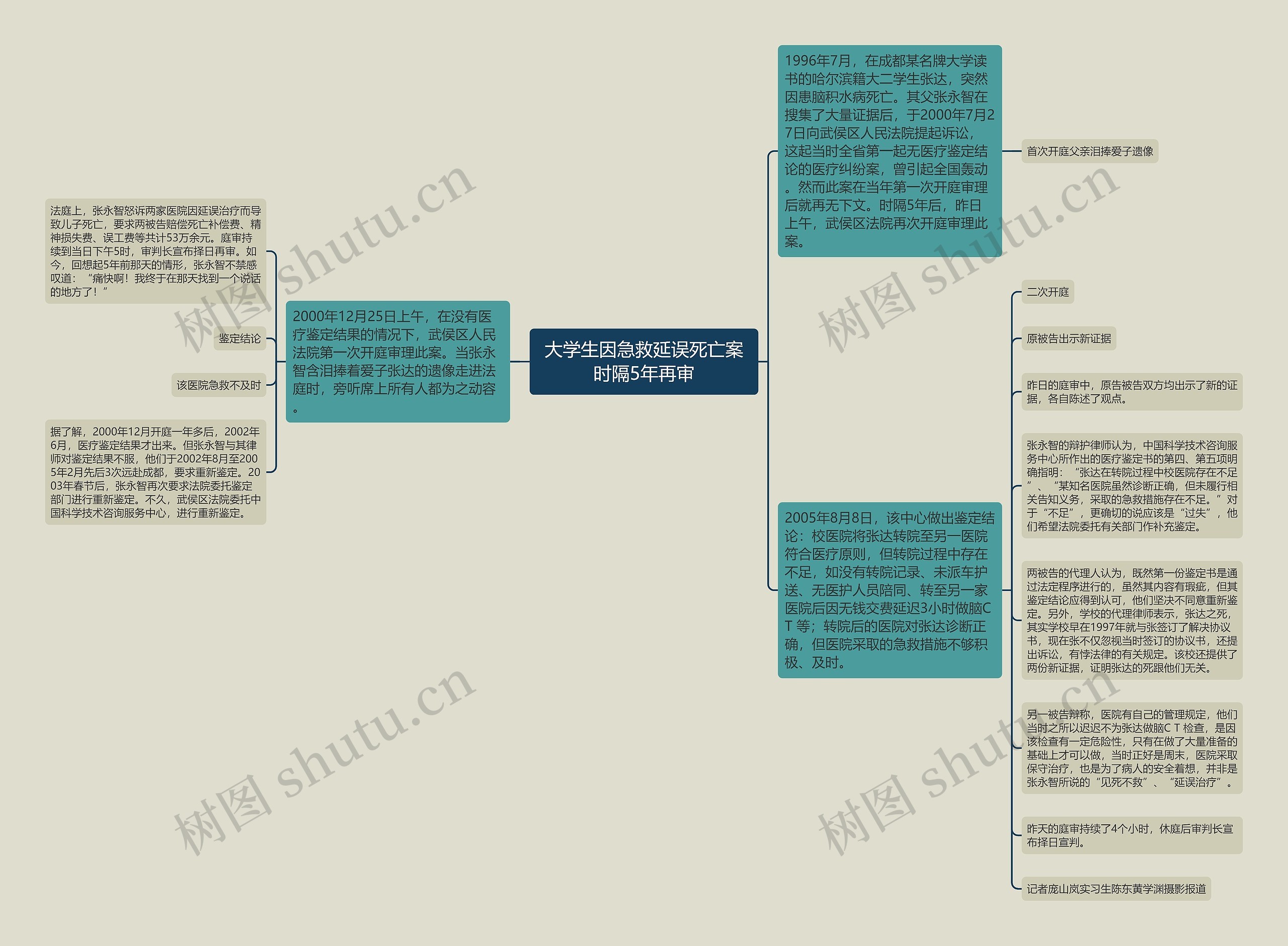 大学生因急救延误死亡案时隔5年再审思维导图