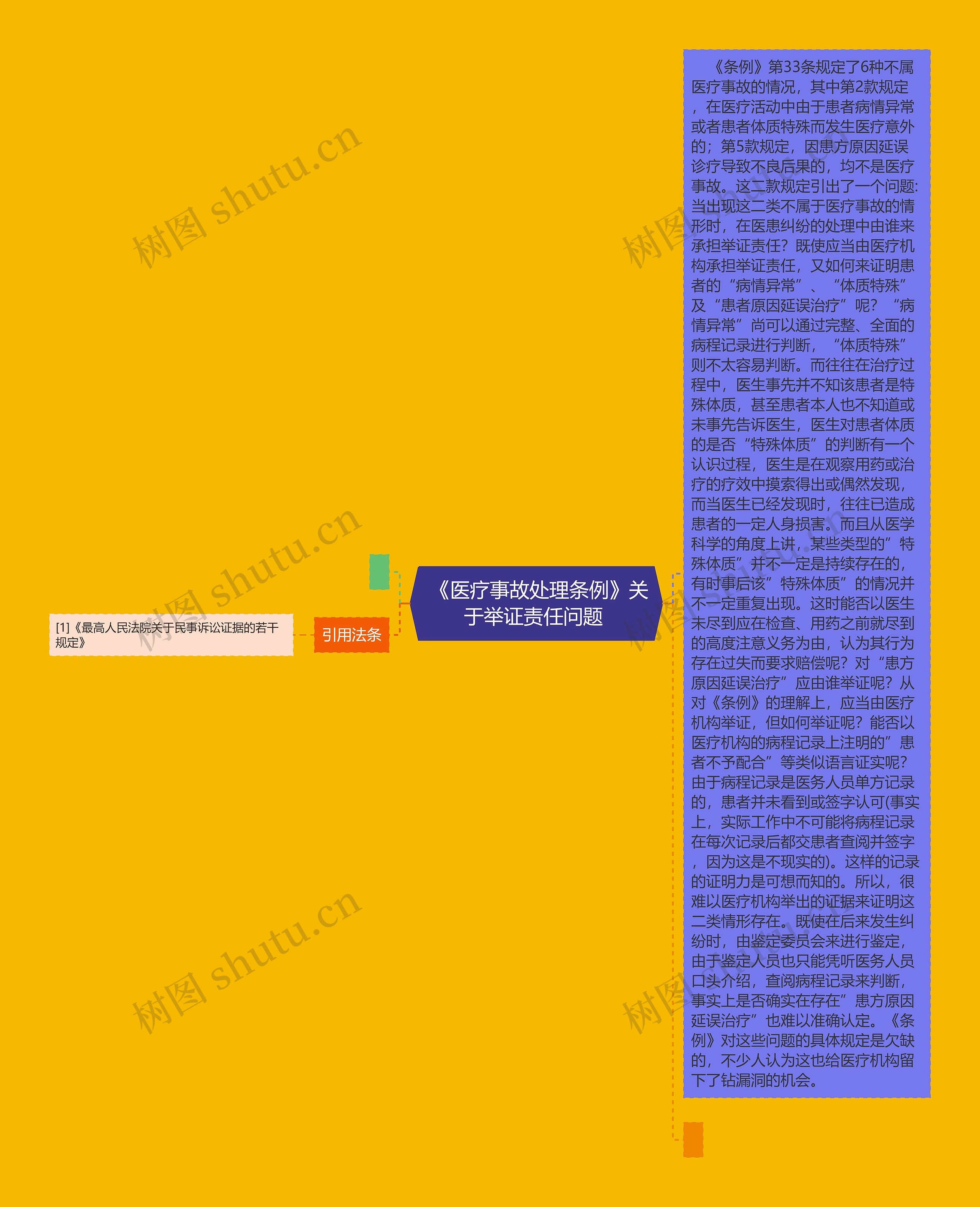  《医疗事故处理条例》关于举证责任问题 思维导图