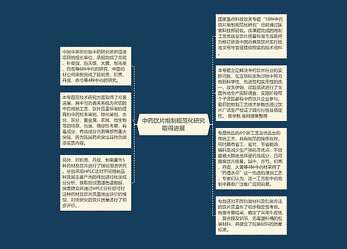 中药饮片炮制规范化研究取得进展